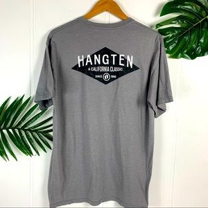 HANG TEN Men’s Gray Graphic Logo T Shirt Size LG